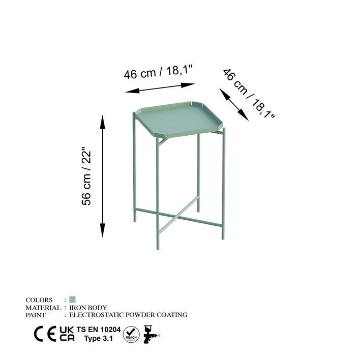 Hanah Home Mesa de Centro Shb-008-D Verde